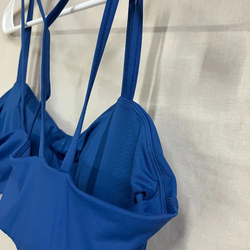 WT JoyLab Women's L Deep Sea Blue Strappy Athletic Sports Bra Removable Pads - Picture 11 of 13